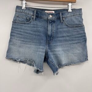 Lucky Brand Womens 90s Midi Denim Shorts Size 8/29 Raw Hem Cutoffs Summer Casual